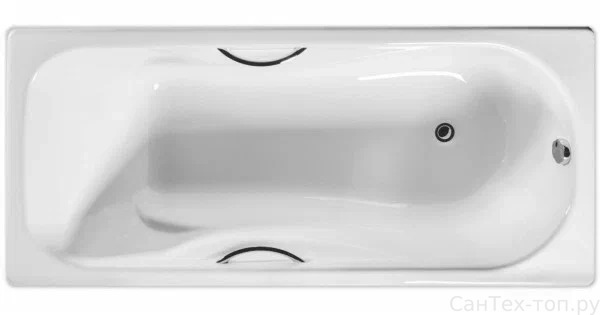 Чугунная ванна Wotte Comfort 180х80 с отверстиями под ручки